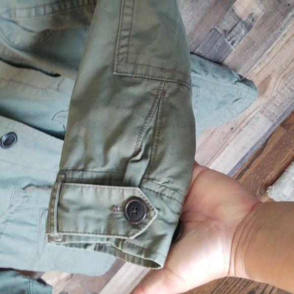 Gap Utility Hooded Olive Green Faux Fur lined  Parka Jacket Sz Small Wom - Picture 9 of 17